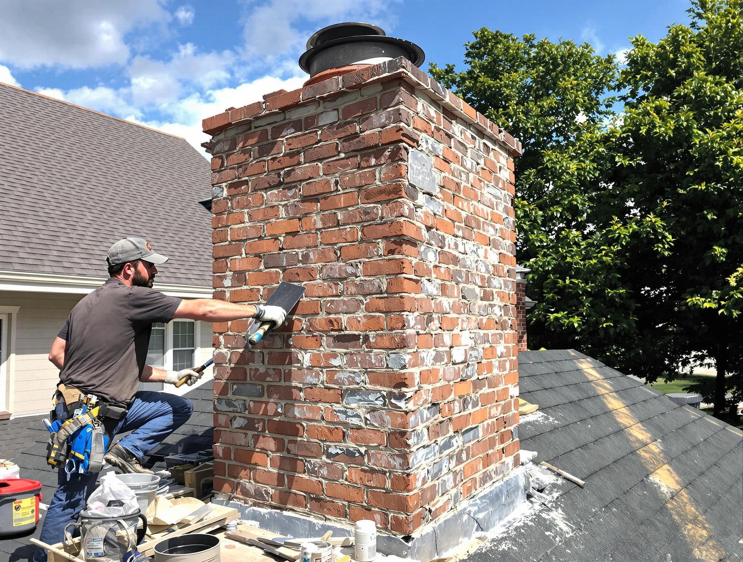 Completed chimney rebuild by Ashland City Chimney Sweep in Ashland City, TN