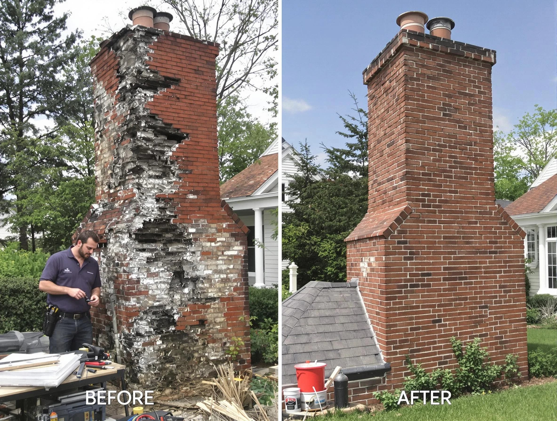 Ashland City Chimney Sweep performing a full chimney restoration in Ashland City, TN