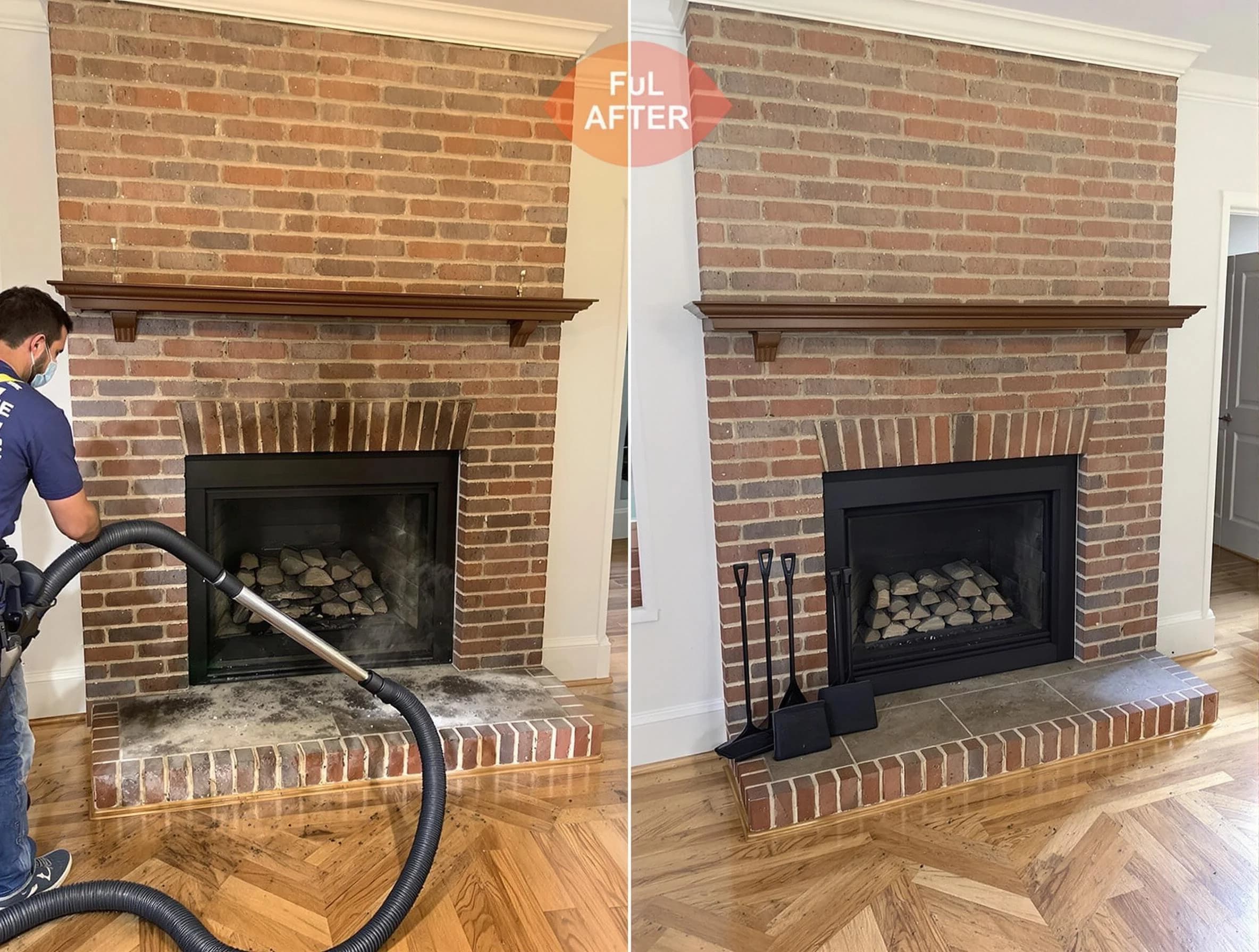 Ashland City Chimney Sweep carefully sanitizing a fireplace in Ashland City, TN