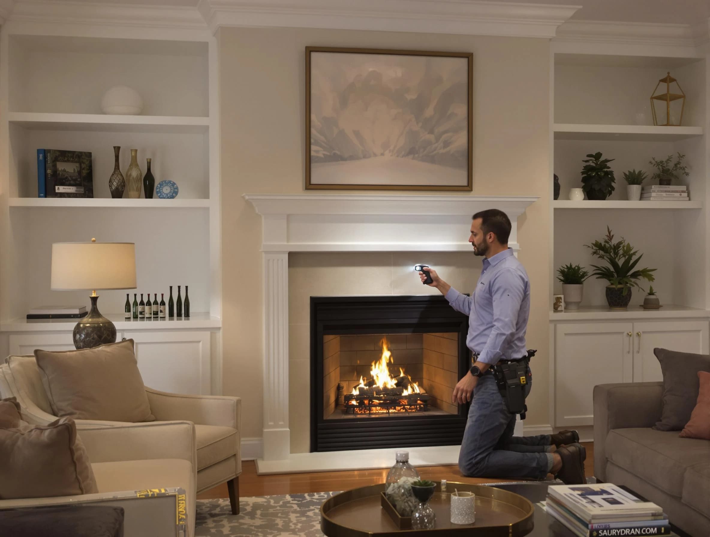 Ashland City Chimney Sweep conducting a fireplace safety inspection in Ashland City, TN