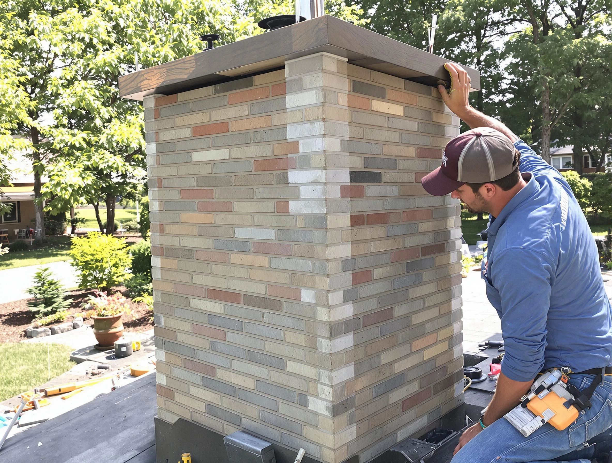 Ashland City Chimney Sweep completing a modern chimney remodel in Ashland City, TN