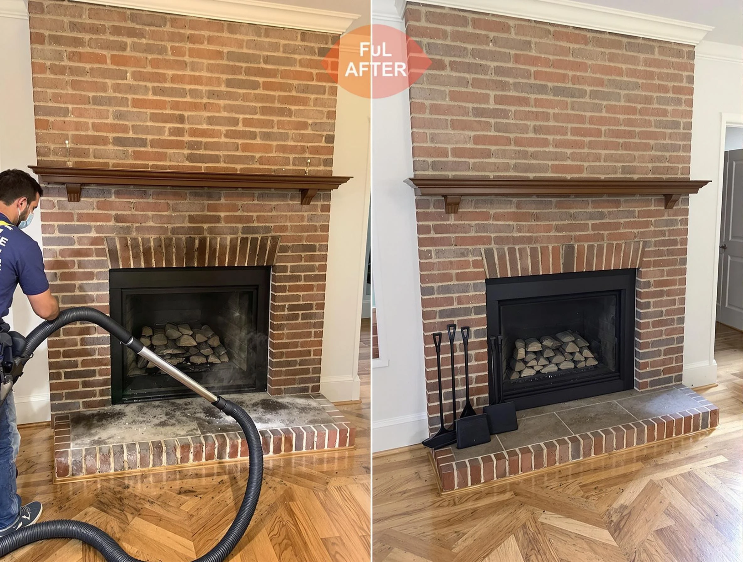 Ashland City Chimney Sweep carefully sanitizing a fireplace in Ashland City, TN