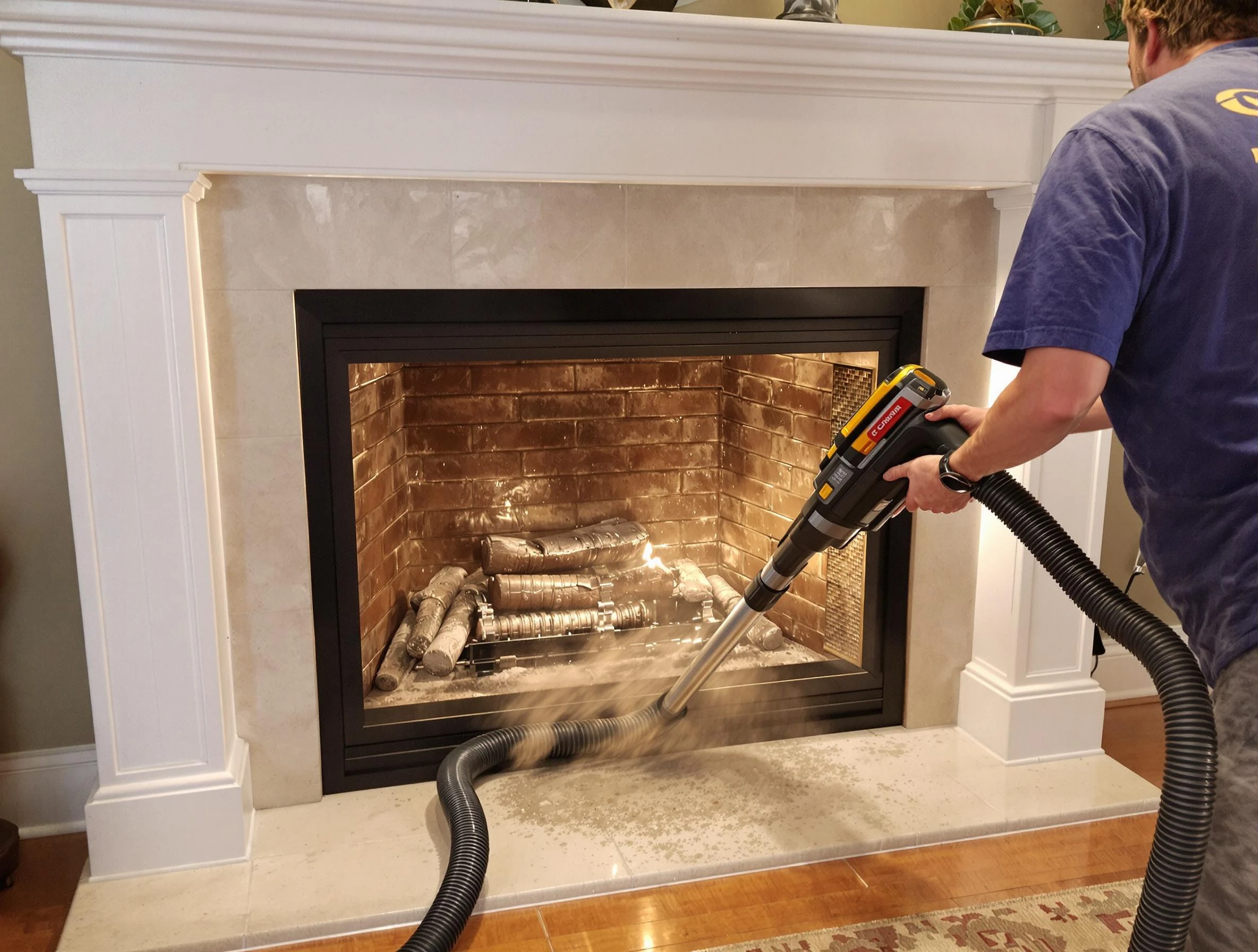 Fireplace cleaning performed by Ashland City Chimney Sweep in Ashland City, TN