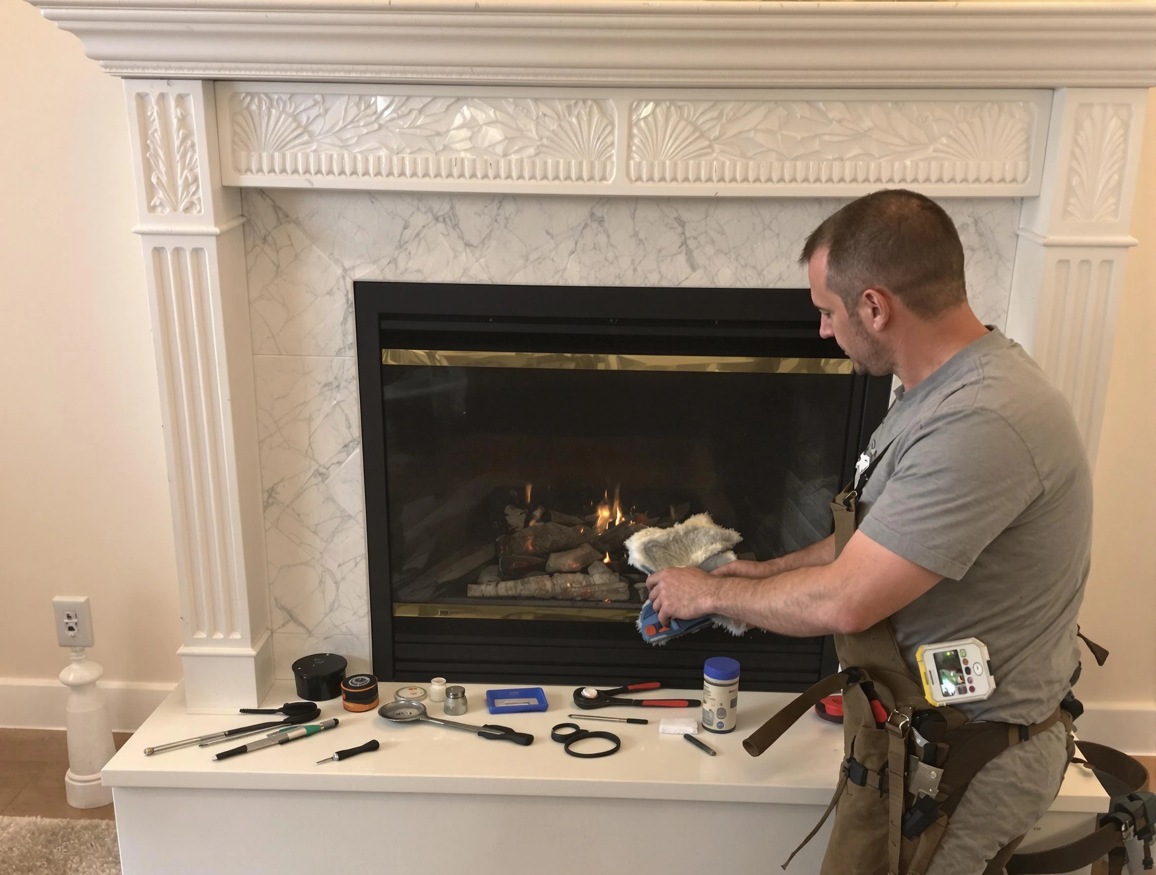 Ashland City Chimney Sweep performing fireplace maintenance in Ashland City, TN