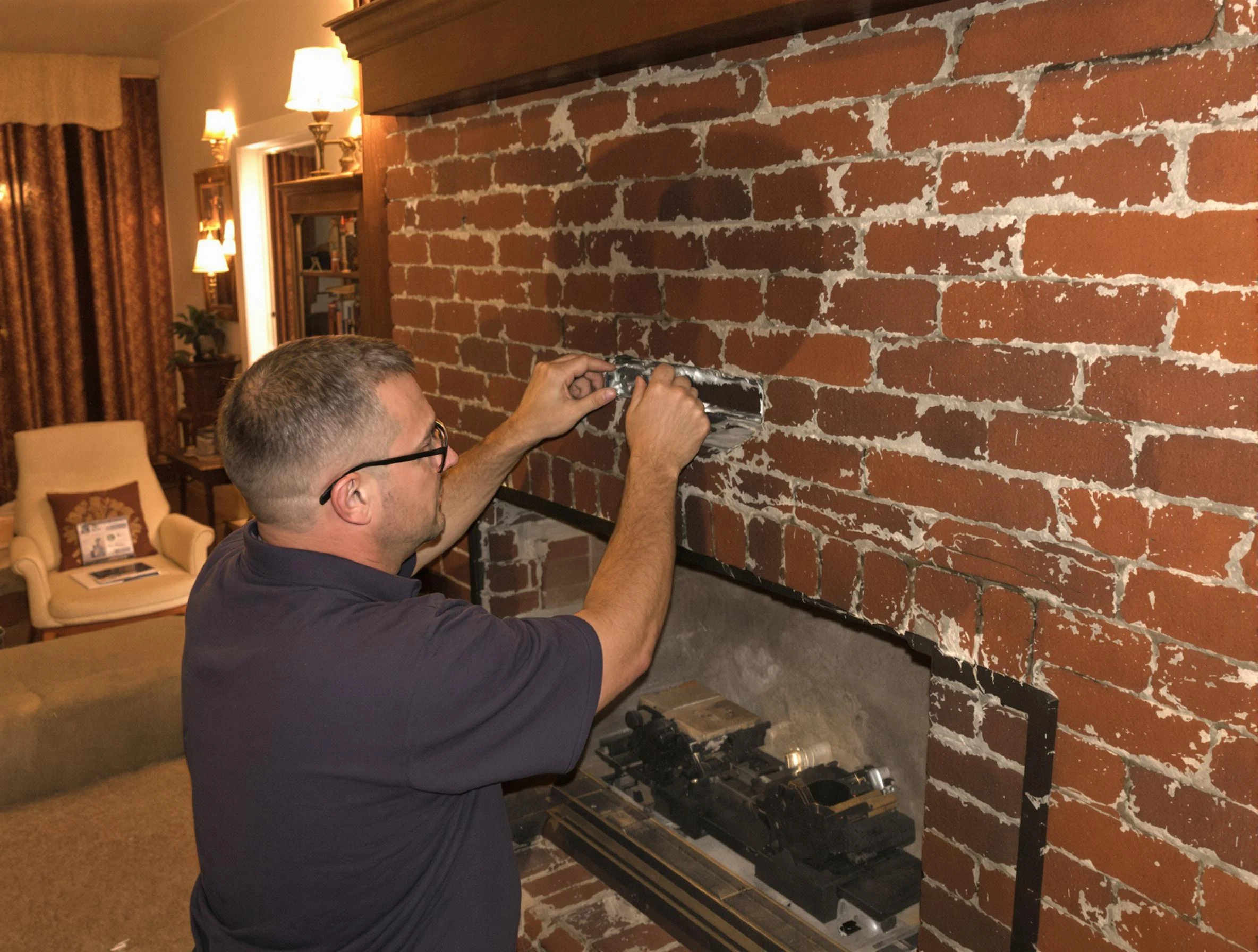Ashland City Chimney Sweep expert fixing a fireplace in Ashland City, TN